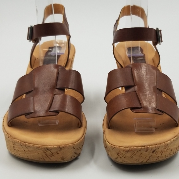 Kork-Ease | Shoes | Korks Brown Leather Cork Platform Wedge Sandal | Poshmark